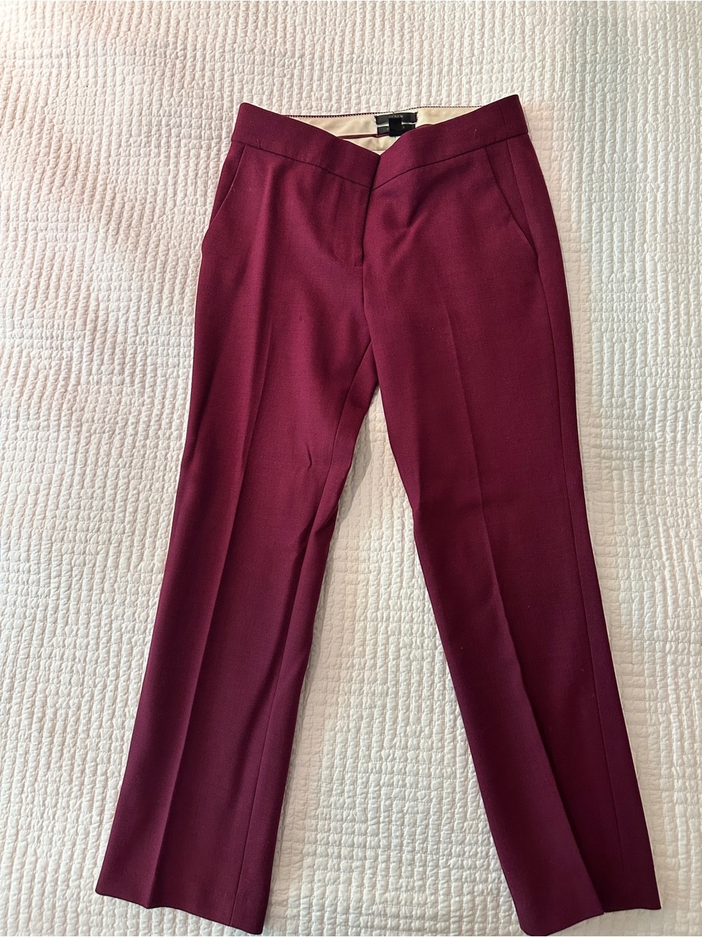 J. Crew Burgundy Tailored Dress Pants
